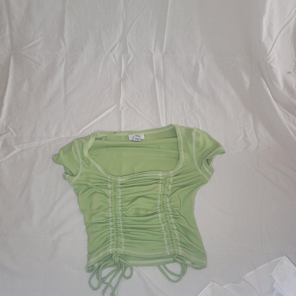 Green Ruched Women's Top